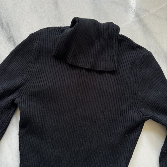Abecrombie & Fitch Black Slim Turtleneck Sweater Bodysuit Size Small - Picture 3 of 4
